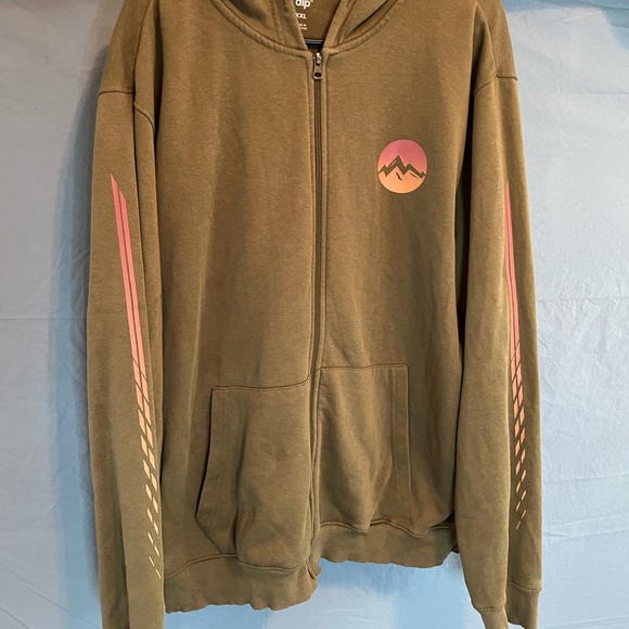 Mens XXL dip ARMY GREEN ZIP UP W/POCKETS HOODIE NWOT - Picture 3 of 5